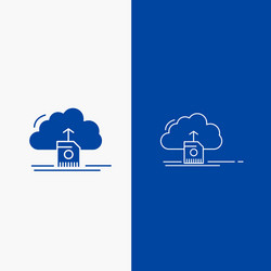 cloud upload save data computing line and glyph vector image