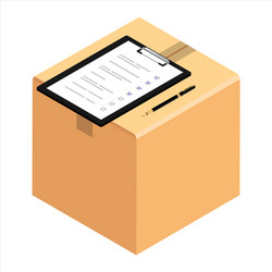 Dispatch Box with Invoice Sheet vector image