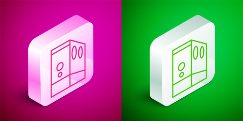 isometric line case of computer icon isolated vector image
