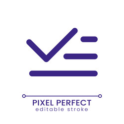 list and checkmark pixel perfect rgb color ui icon vector image