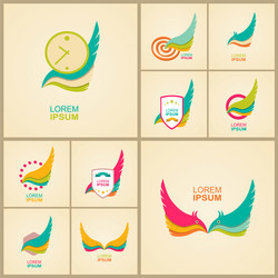 logo element and abstract web icon globe symbol vector image