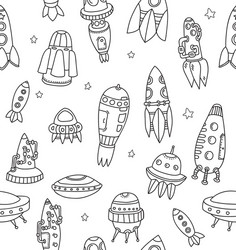 pattern spaceshipsshuttles space plates vector image
