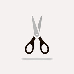 scissors icon with shadow on a beige background vector image