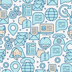 support service seamless pattern with thin line vector image