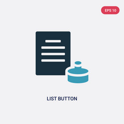 two color list button icon from user interface vector image