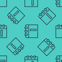 black line notebook icon isolated seamless pattern vector image