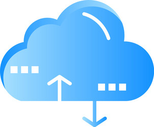 cloud computing link data flat color icon vector image