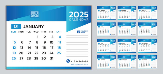 2025 Calendar Simple Vector Images (over 470)