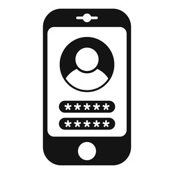 Phone password protection icon simple vector