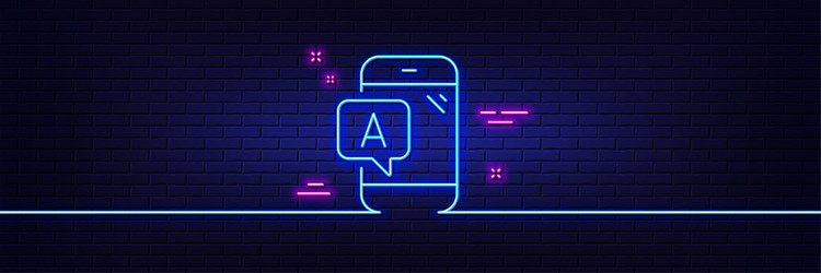 Ab testing line icon ui phone test sign neon vector