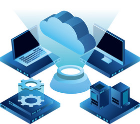 cloud computing technology 3d symbol vector