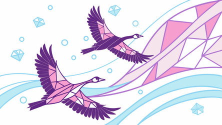 graceful swans in flight design generative ai vector image