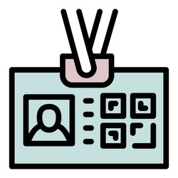 qr code id card icon outline mobile scan vector image