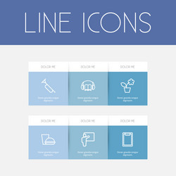 set of 6 editable teach outline icons includes vector image