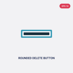 two color rounded delete button with minus icon vector image