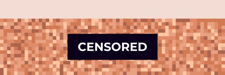 Warning censored pixel label banner Royalty Free Vector