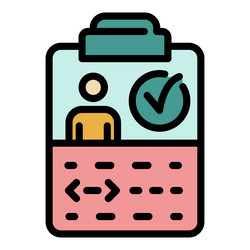 clipboard with coding man icon color outline vector image