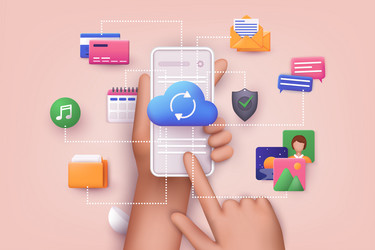 cloud computing upload and download data online vector image