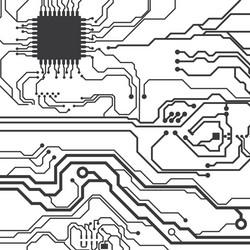 Complex Microchip Circuit vector image