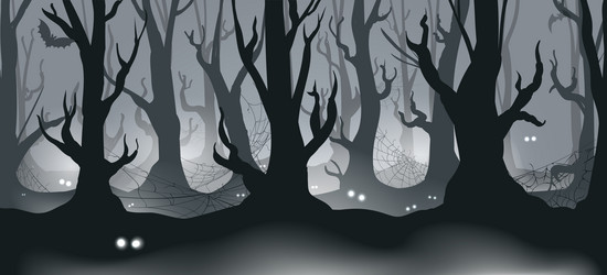 Game eyes icon wooden banner and scary night Vector Image