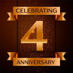 Four years anniversary celebration design vector