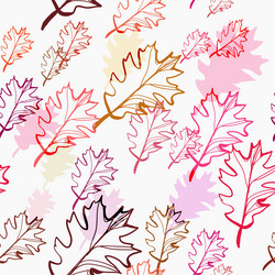 oak red pink season leaves seamless bright vector