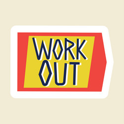 Planner sticker cartoon workout diary tag cute vector