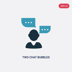 Two color chat bubbles icon from user vector