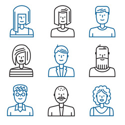 Avatar flat icons set Royalty Free Vector Image