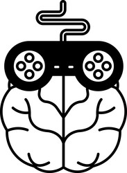 brain with a controller vector image