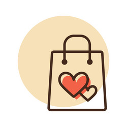 gist bag with heart icon graph symbol for retail vector