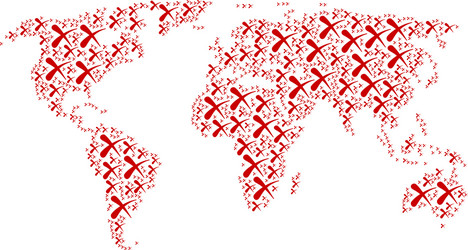 global map pattern of erase items vector image