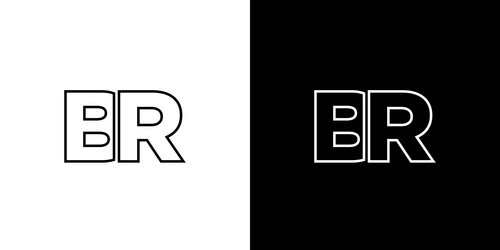 Minimalist BR Monogram Logo Template Vector Image
