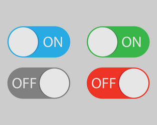 On and off switch toggle isolated onbackground vector