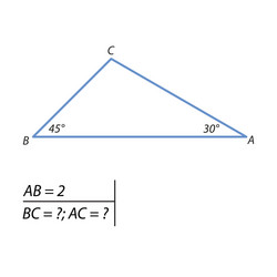 problem of finding the sides triangle 2-01 vector image