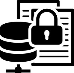 Secure file storage icon flat design vector