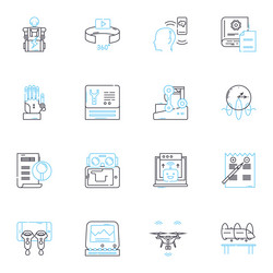digital fabrication linear icons set additive vector image
