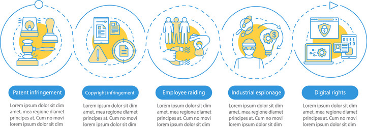 Digital rights protection infographic template Vector Image