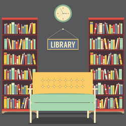 Empty reading seat in library vector