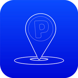 map pointer with car parking sign icon blue vector image
