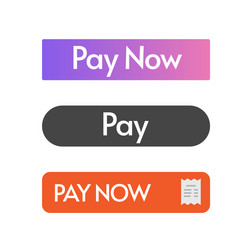 Pay now button design ui element flat style vector