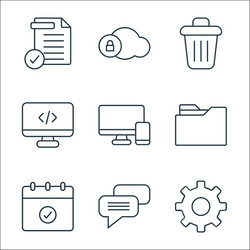 user interface line icons linear set quality vector image