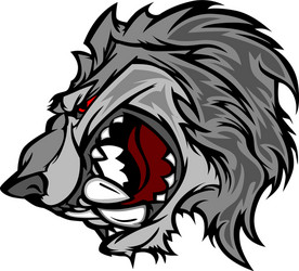 Aggressive Wolf Mascot Head Vector Image