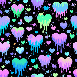 Colorful Liquid Heart Pattern Vector Image