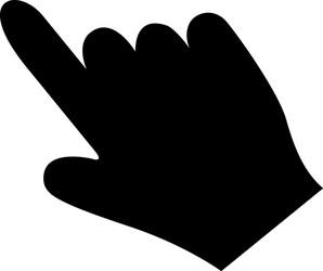 Hand icon in flat style for app ui websites black vector