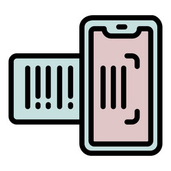 phone scan qr code icon outline mobile vector image