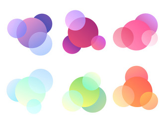 set of multicolored round elements objects vector image