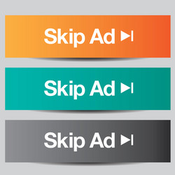 Skip Ad Button Set vector image