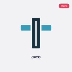 two color cross icon from user interface concept vector image