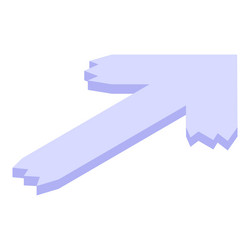 3d arrow pointing up to the right with jagged vector image